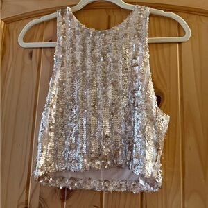 Sequin High Neck Top